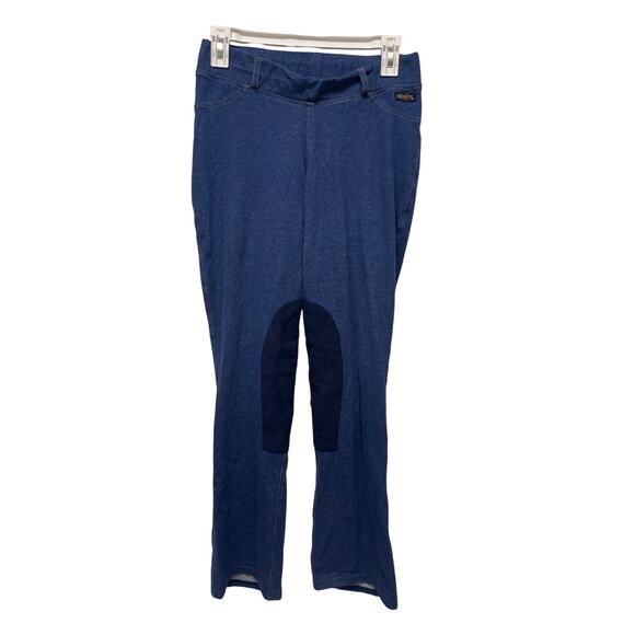 Kerrits Denim Knee Patch bootcut Riding Breeches pants denim pull-on medium - Picture 1 of 7